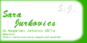 sara jurkovics business card